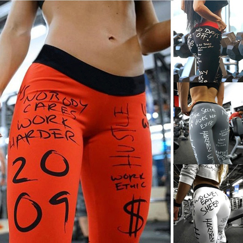 Title 2, Printed Sexy Fitness Leggings for Women High Wa...