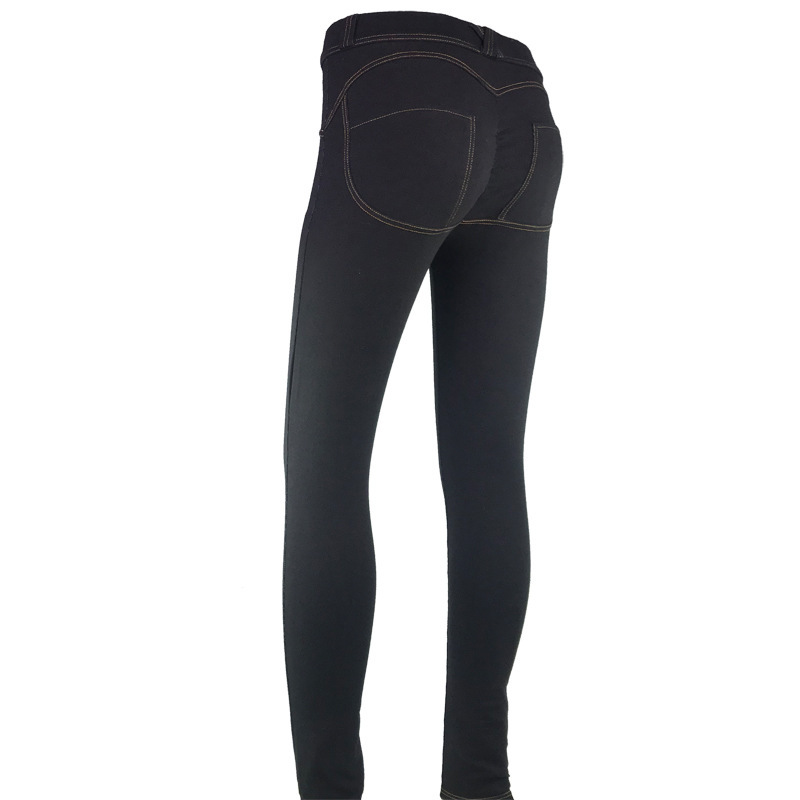 Title 8, Nauwsluitende denim stretch yogabroek met heupl...