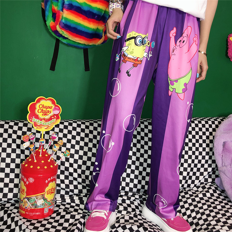 Title 1, Cartoon loose wide leg flower pants