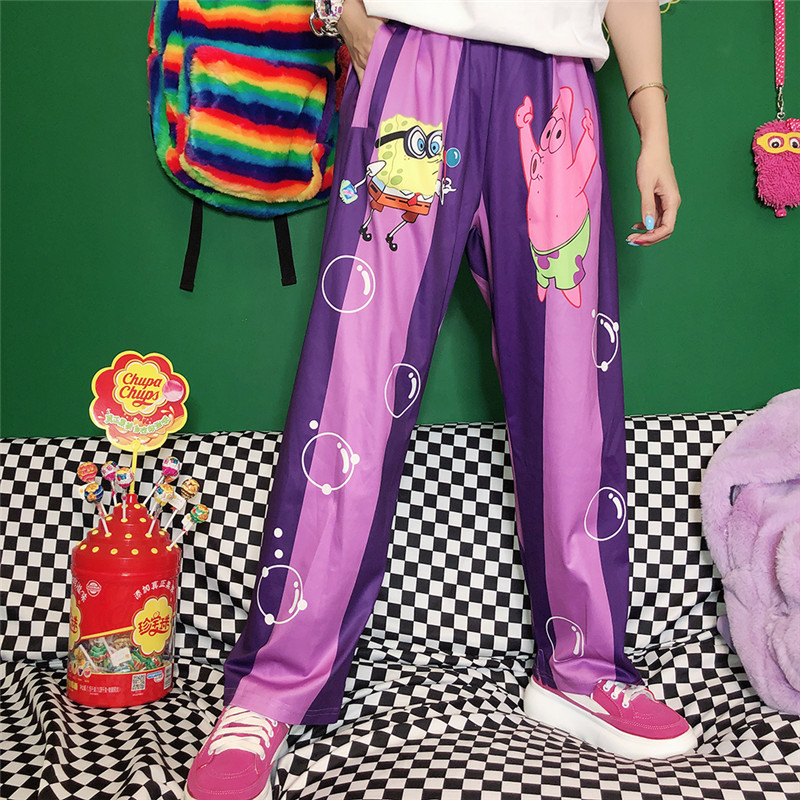 Title 2, Cartoon loose wide leg flower pants