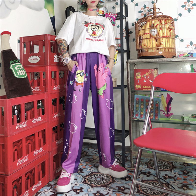 Title 4, Cartoon loose wide leg flower pants