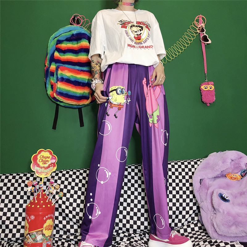 Title 14, Cartoon loose wide leg flower pants