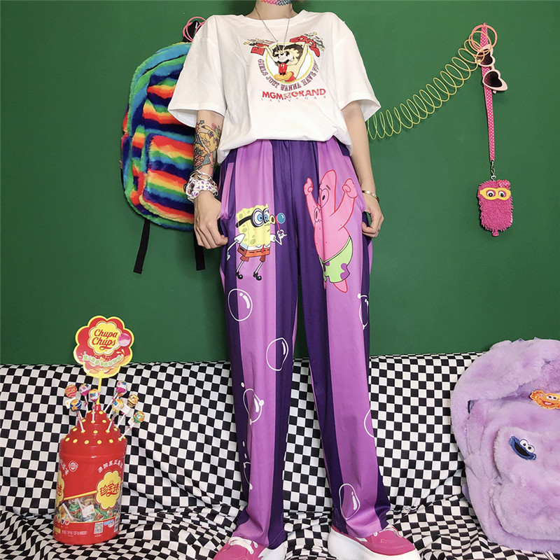 Title 15, Cartoon loose wide leg flower pants