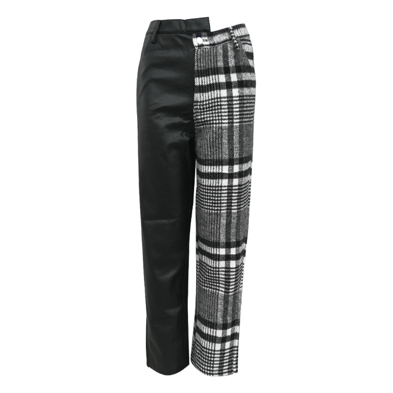 Title 1, Dames broek met contrast ruitpatroon. Stijlvoll...