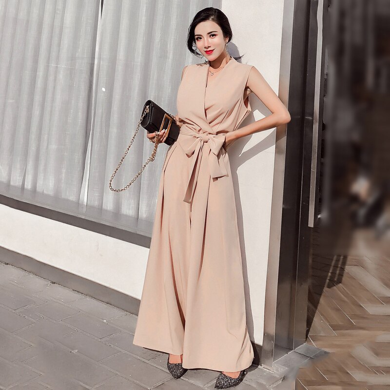 Title 11, V-neck bow tie wide leg jumpsuit