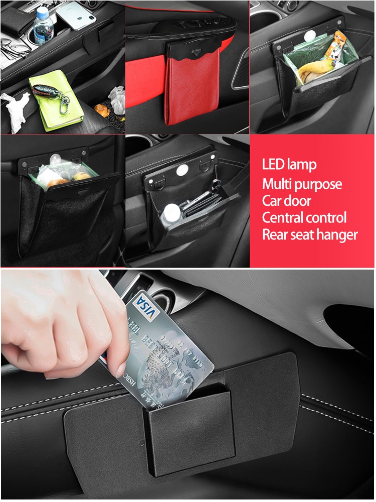 Title 1, Car hanging storage bag seat back garbage bag m...