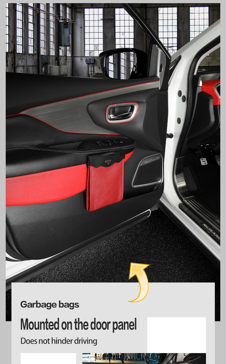 Title 4, Car hanging storage bag seat back garbage bag m...