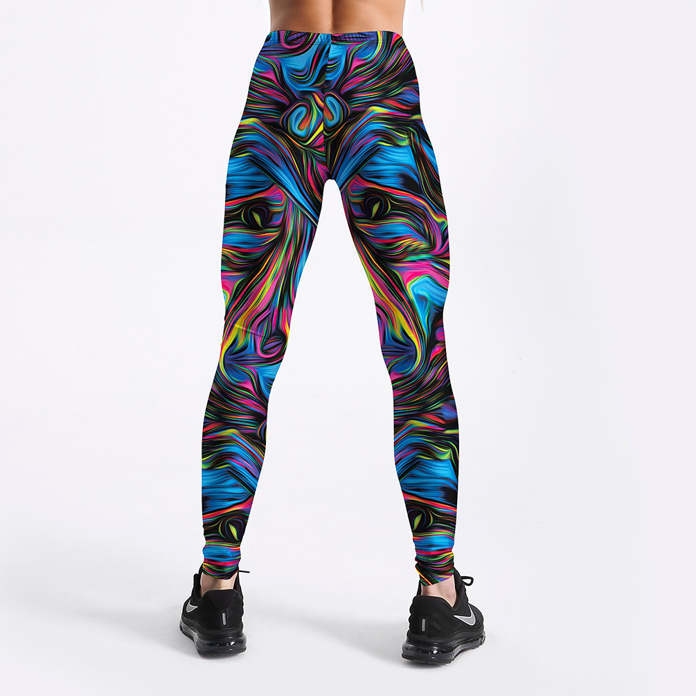 Title 11, Leggings psichedelici con stampa vortice colora...