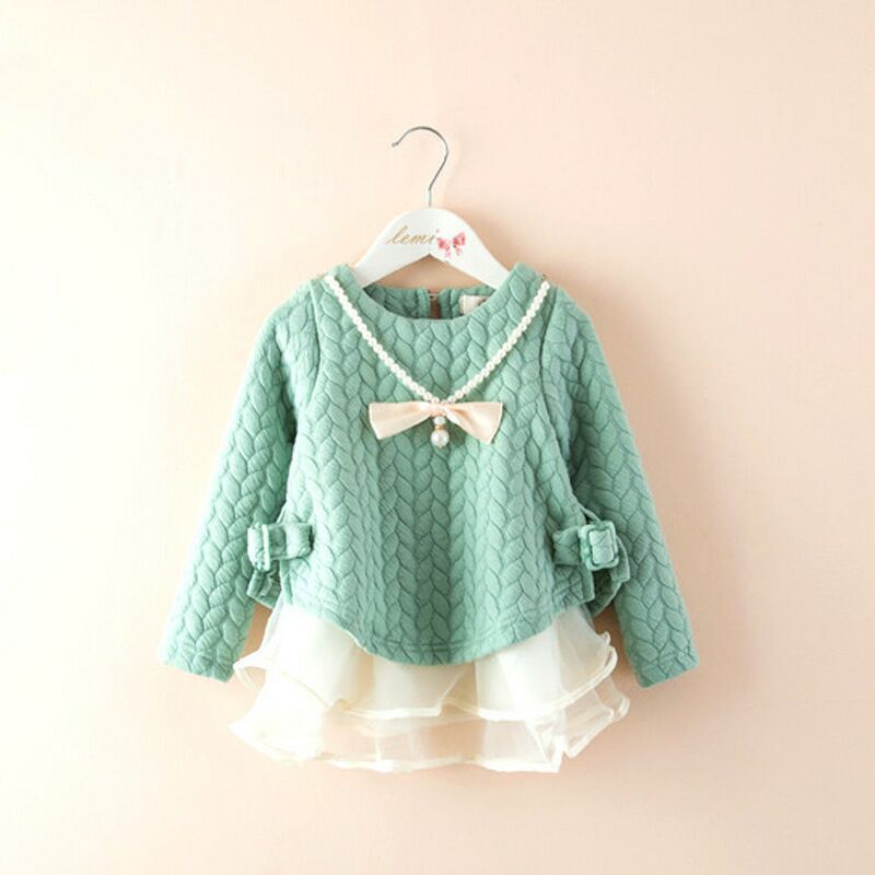 Title 3, Girls Skirt New Long-sleeved Fake Two-piece Sui...