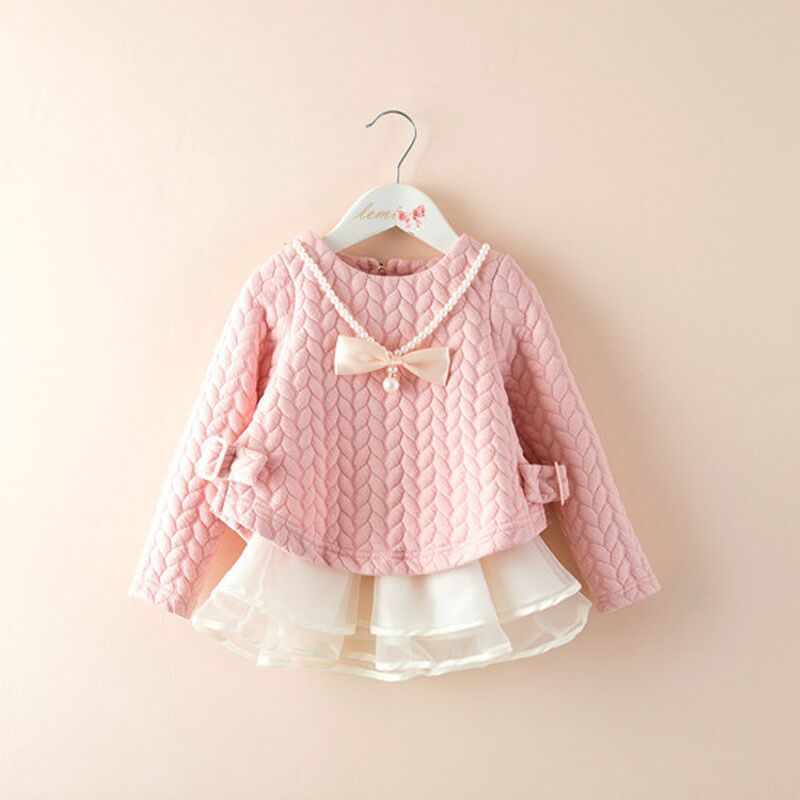 Title 4, Girls Skirt New Long-sleeved Fake Two-piece Sui...