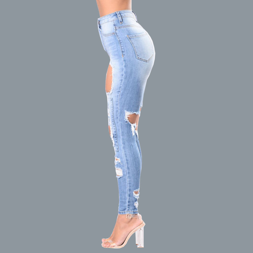 Title 12, Damesjeans met scheuren en explosies, trendy br...