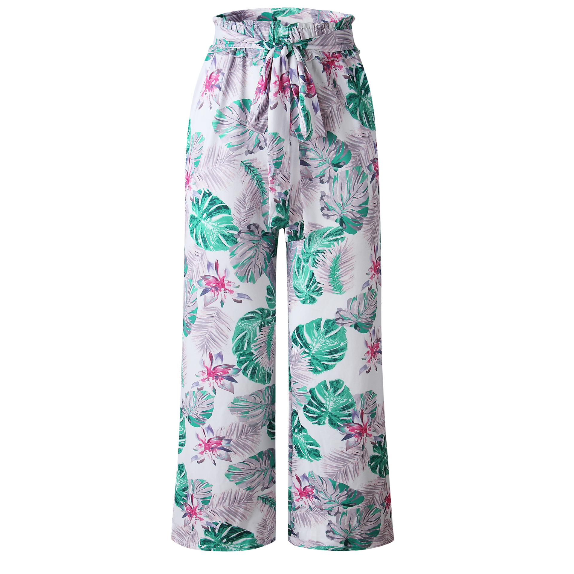 Title 8, Dames zomer broek met wijde pijpen en print, co...