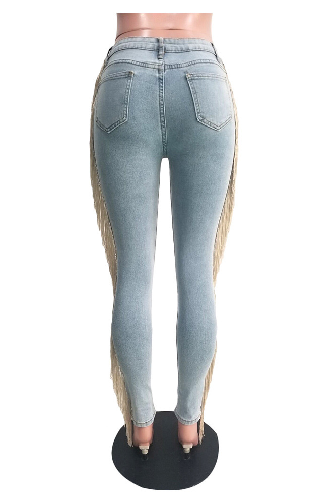 Title 16, Casual jeans met ruches en franjes, perfect voo...