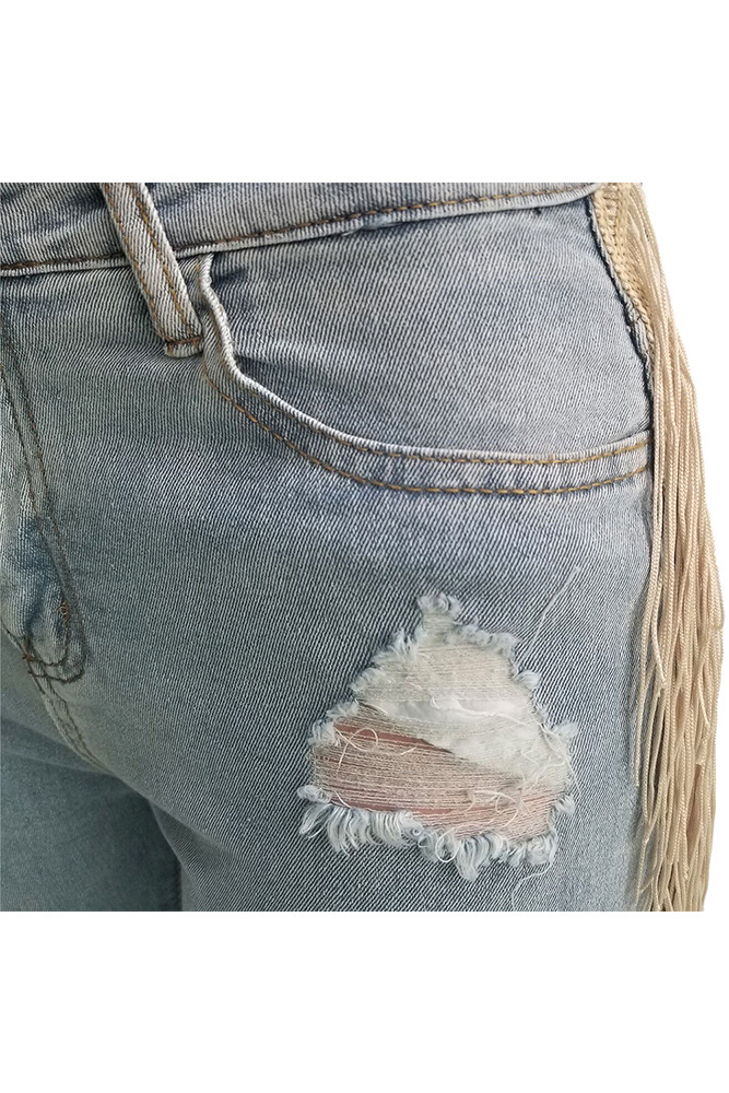 Title 20, Casual jeans met ruches en franjes, perfect voo...