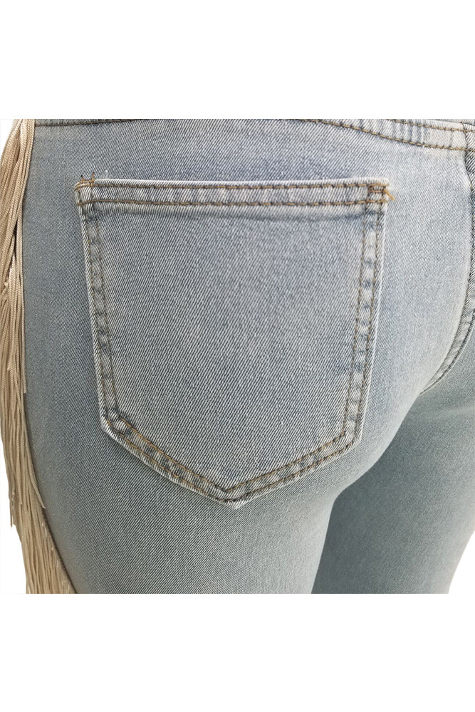 Title 22, Casual jeans met ruches en franjes, perfect voo...