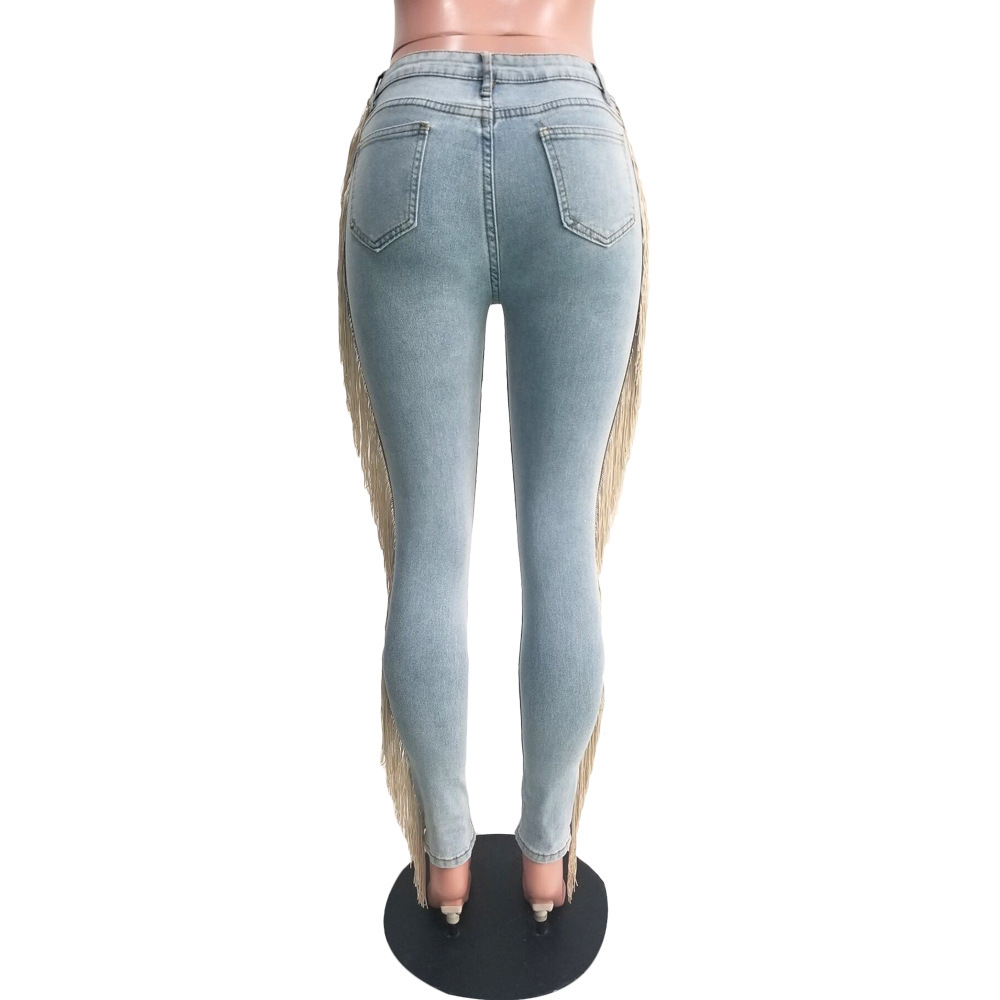 Title 70, Casual jeans met ruches en franjes, perfect voo...