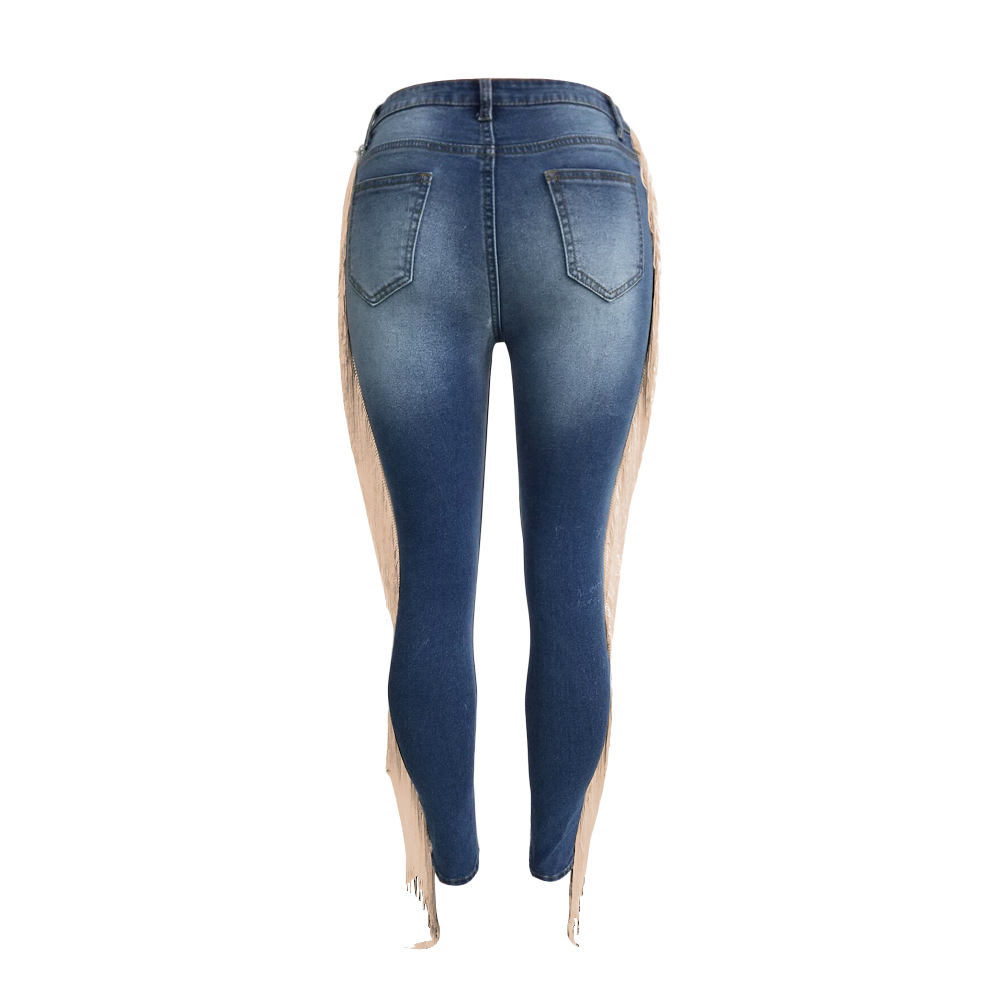 Title 82, Casual jeans met ruches en franjes, perfect voo...