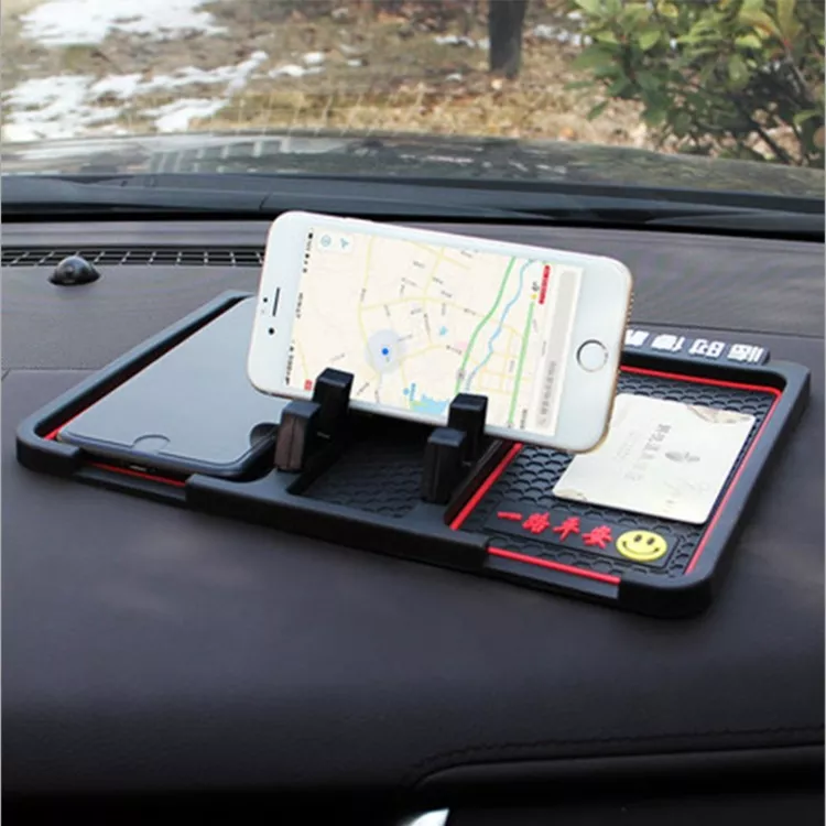 Multi-function car mobile phone bracket car non-slip pad bracket storage pad temporary parking number plate bracket