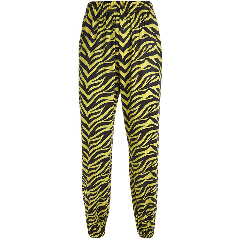 Title 2, Gele joggingbroek met zebrapatroon voor ultiem ...