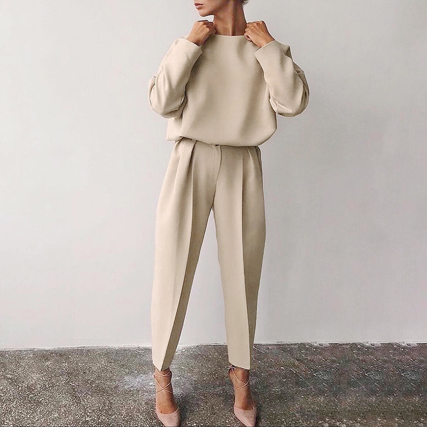 Title 3, Solid Color High-Waist Straight-Leg Suit Pants ...