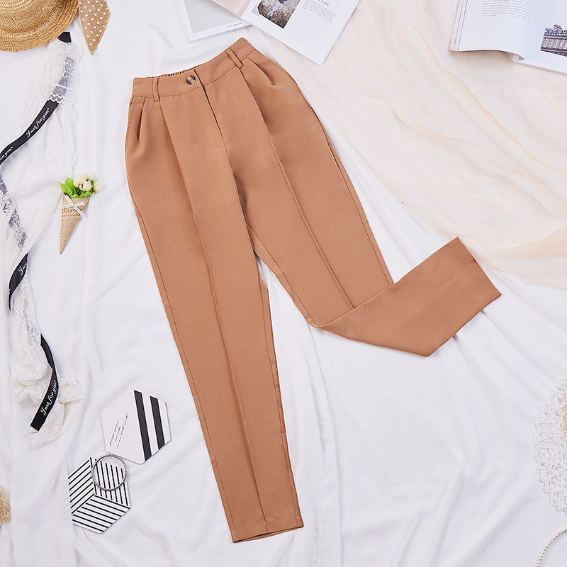 Title 8, Solid Color High-Waist Straight-Leg Suit Pants ...