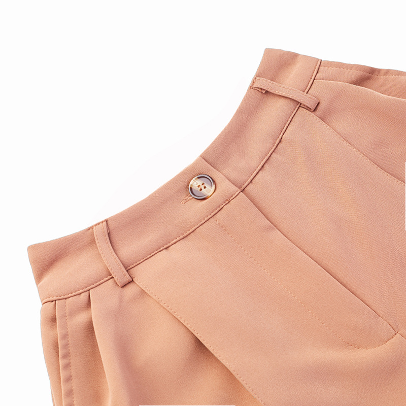 Title 10, Solid Color High-Waist Straight-Leg Suit Pants