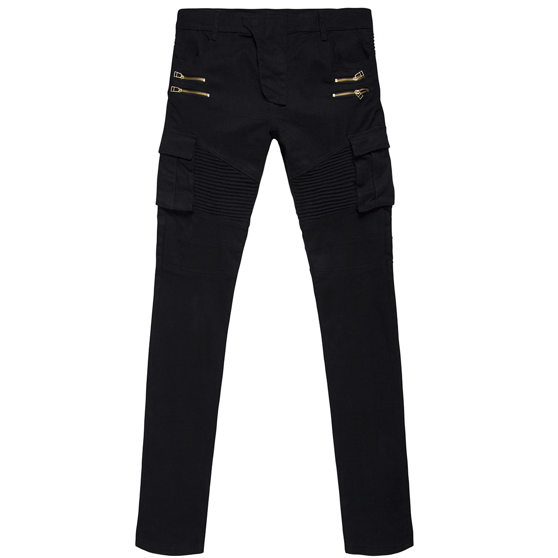 Title 7, Pantalon en jean denim stretch avec plis tendan...