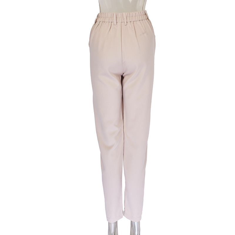 Title 17, Solid Color High-Waist Straight-Leg Suit Pants