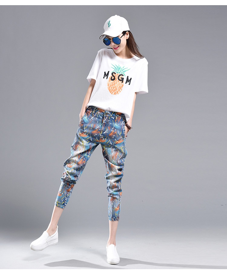 Title 2, High waist painted printed harem pants, offerin...