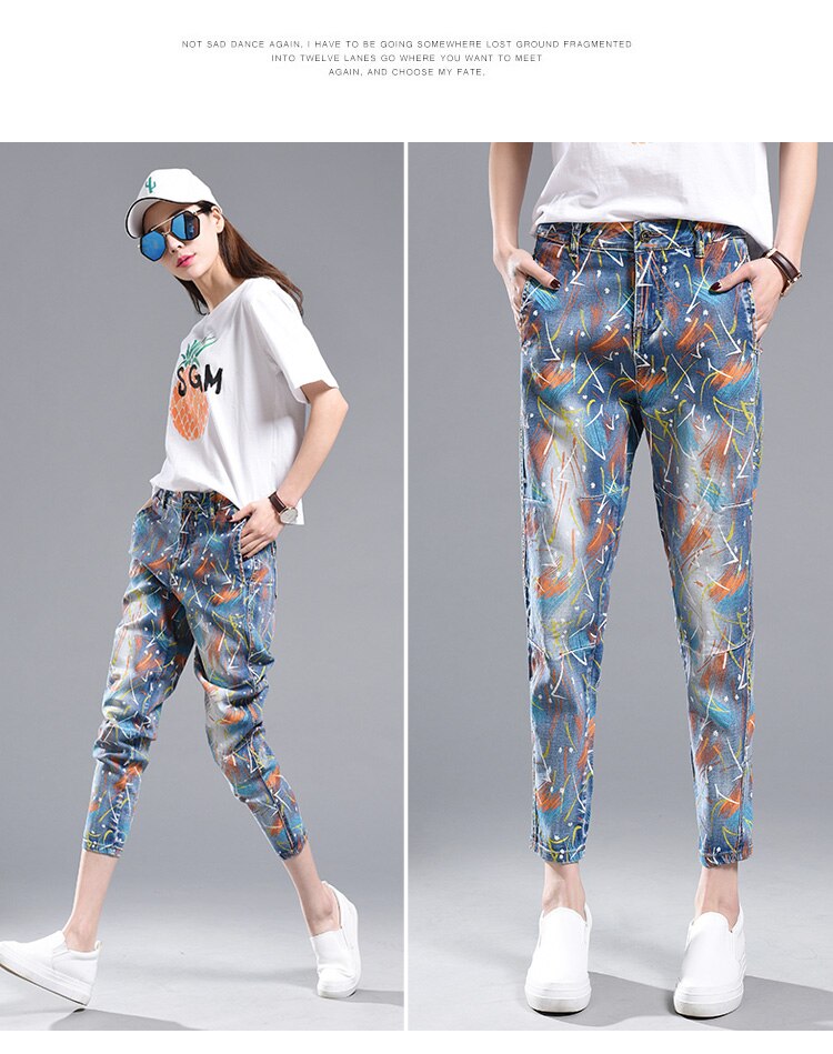 Title 4, High waist painted printed harem pants, offerin...