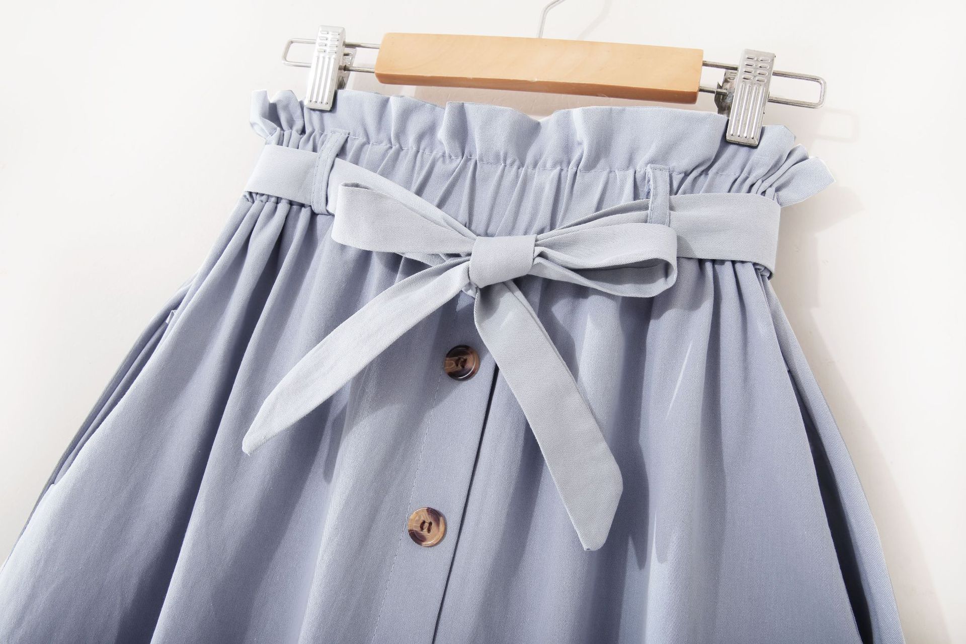 Title 19, Elegant Button High Waist Skirt Female Pleated ...