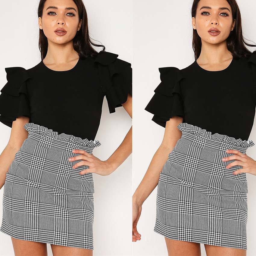 Title 4, Ruffled High Waist Skirt A stylish and flatteri...