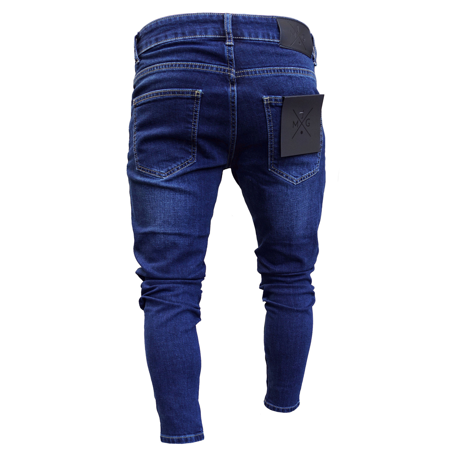 Title 6, Jeans uomo strappati con vernice e zip. Pantalo...