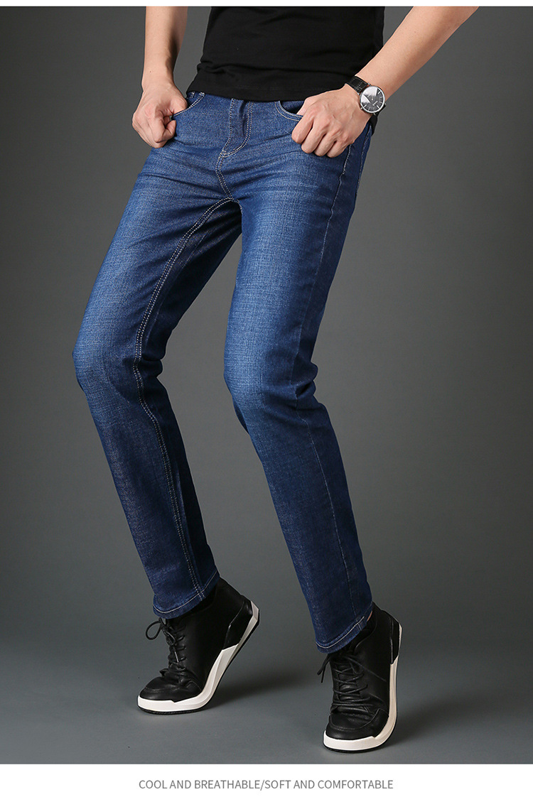 Title 2, Jeans masculinas slim fit de perna reta, combin...