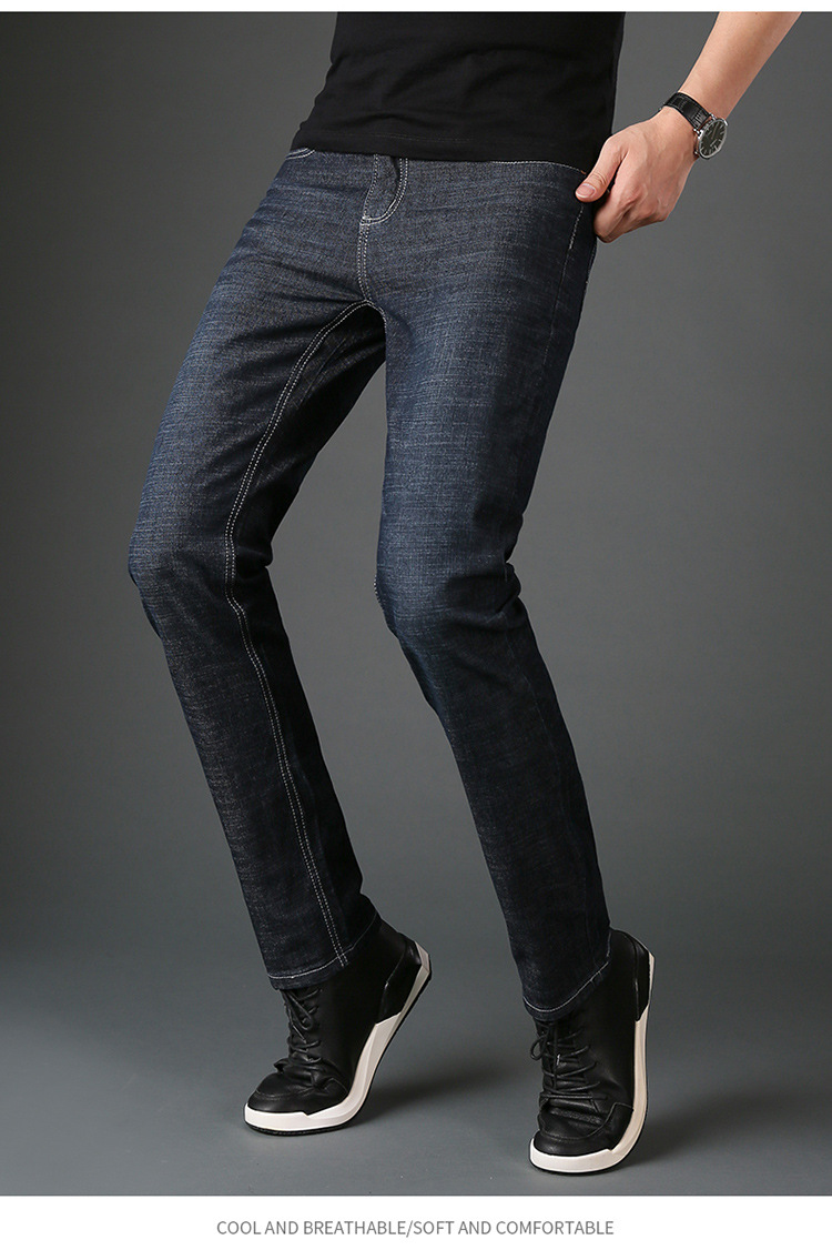 Title 5, Jeans masculinas slim fit de perna reta, combin...