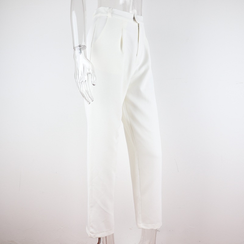 Title 6, Womens Casual White Trousers, Loose Fit All-Ma...