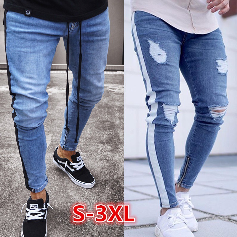 Title 2, Lichte blauwe ripped nostalgische heren jeans m...