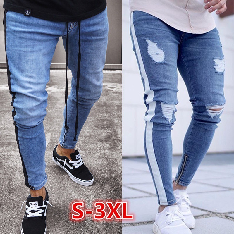 Title 4, Lichte blauwe ripped nostalgische heren jeans m...