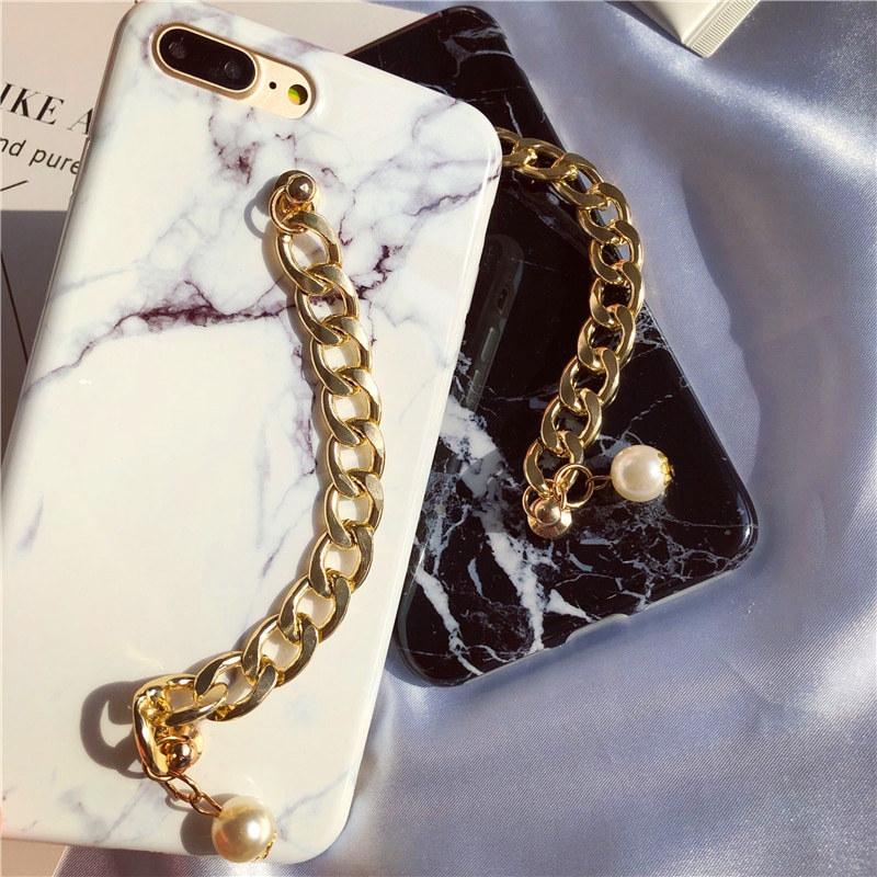 Title 4, Pearl chain marble phone case