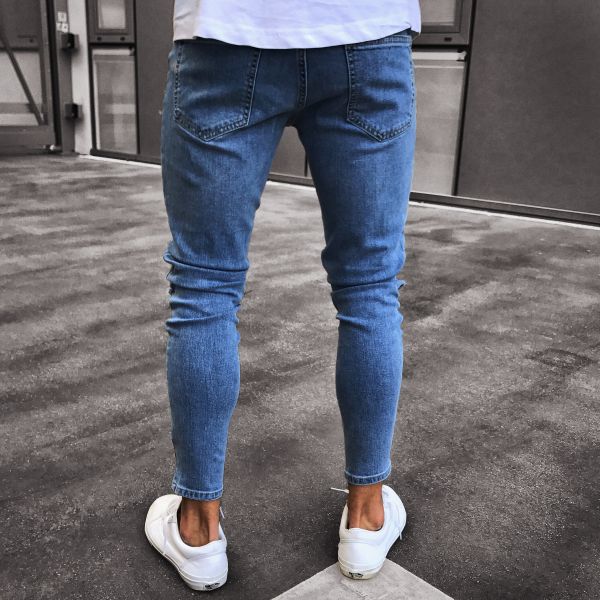 Title 8, Ripped nostalgic light blue zipper mens jeans....