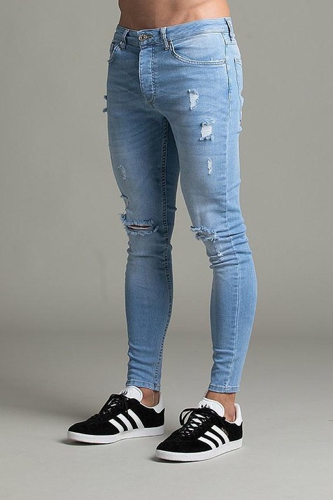 Title 3, Heren denim jeans met gescheurde zoom. Casual e...