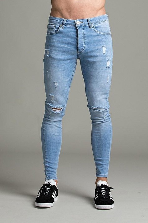 Title 6, Heren denim jeans met gescheurde zoom. Casual e...