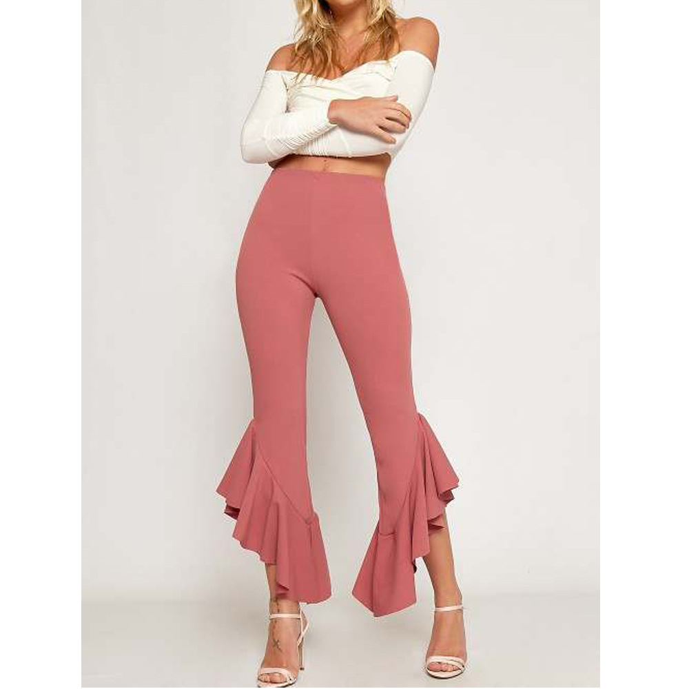 Title 11, Irregular ruffled casual trousers for comfortab...