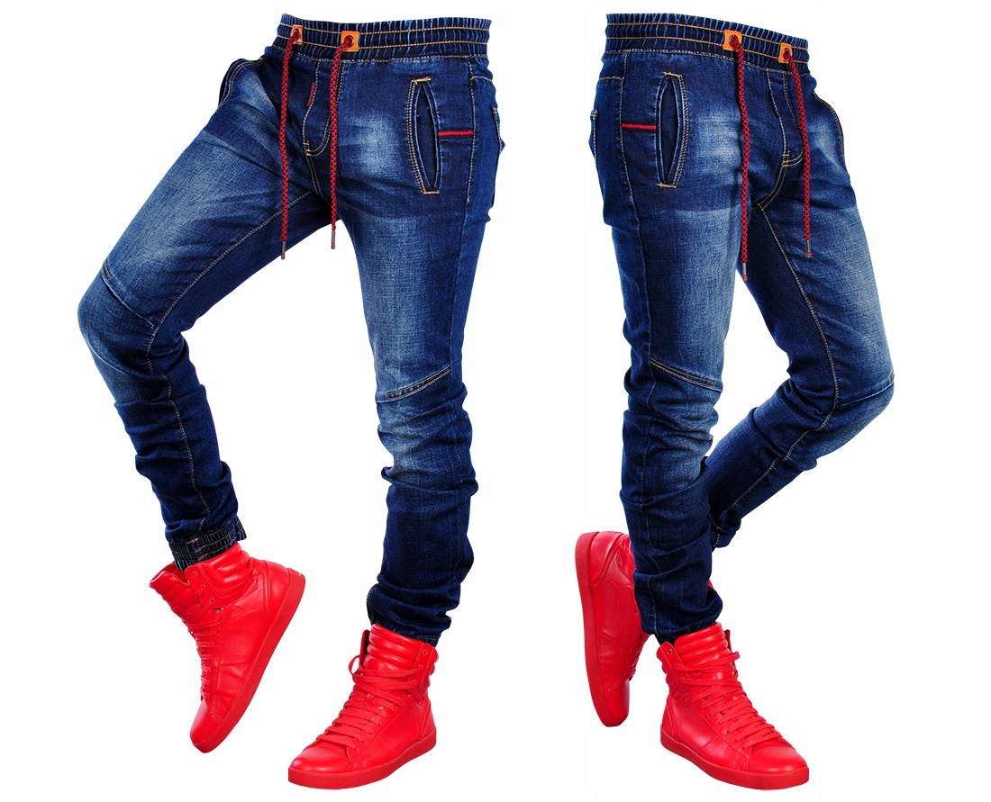 Title 2, New mens jeans with elastic waist, casual blue...