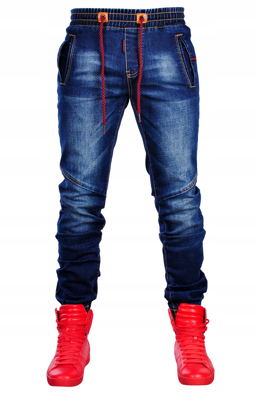 Title 4, New mens jeans with elastic waist, casual blue...