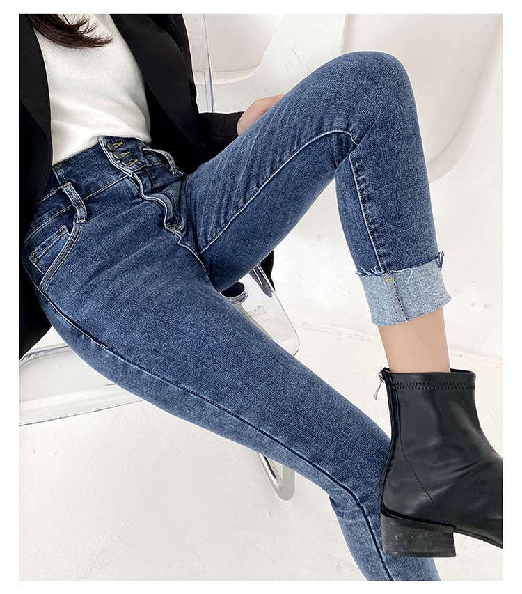 Title 5, Jeans donna a vita alta in pile, perfetti per a...