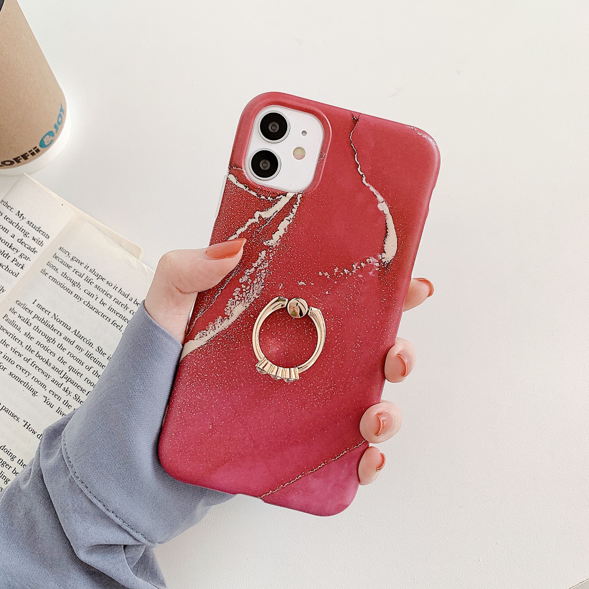 Title 1, Marble ring phone case for stylish protection a...