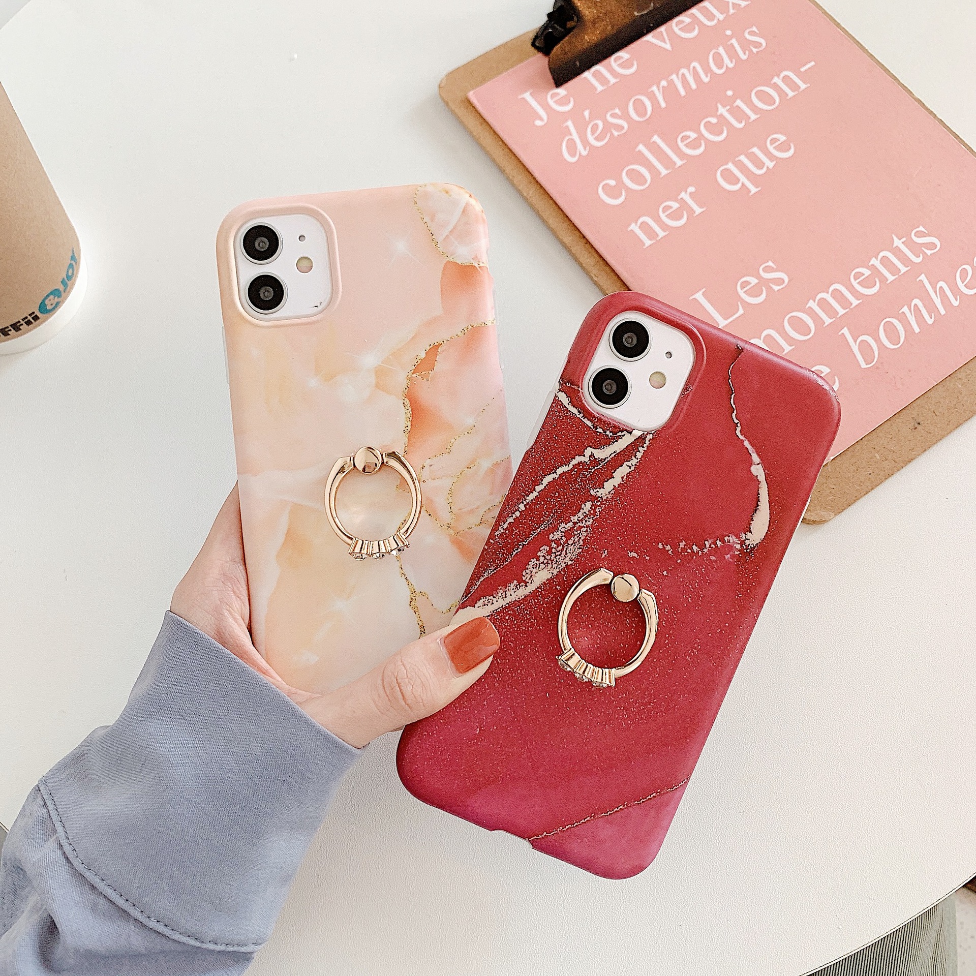 Title 5, Marble ring phone case for stylish protection a...