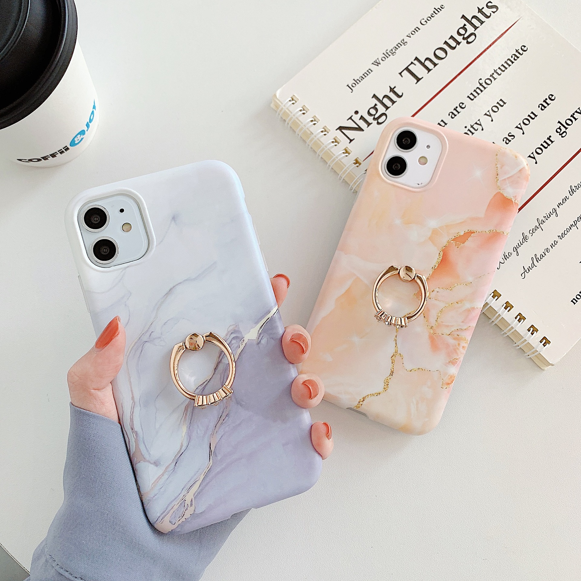 Title 7, Marble ring phone case for stylish protection a...