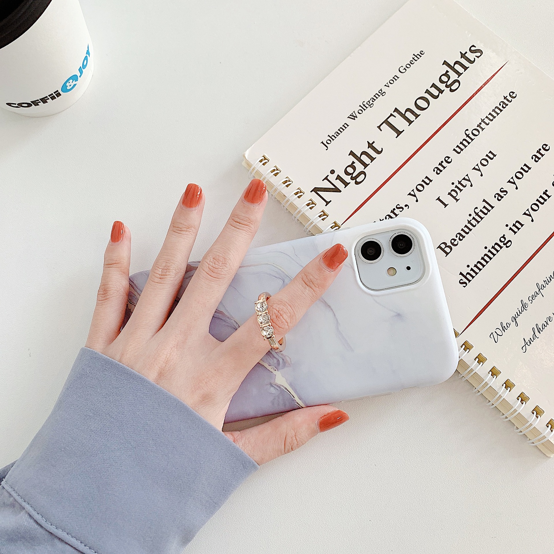 Title 8, Marble ring phone case for stylish protection a...